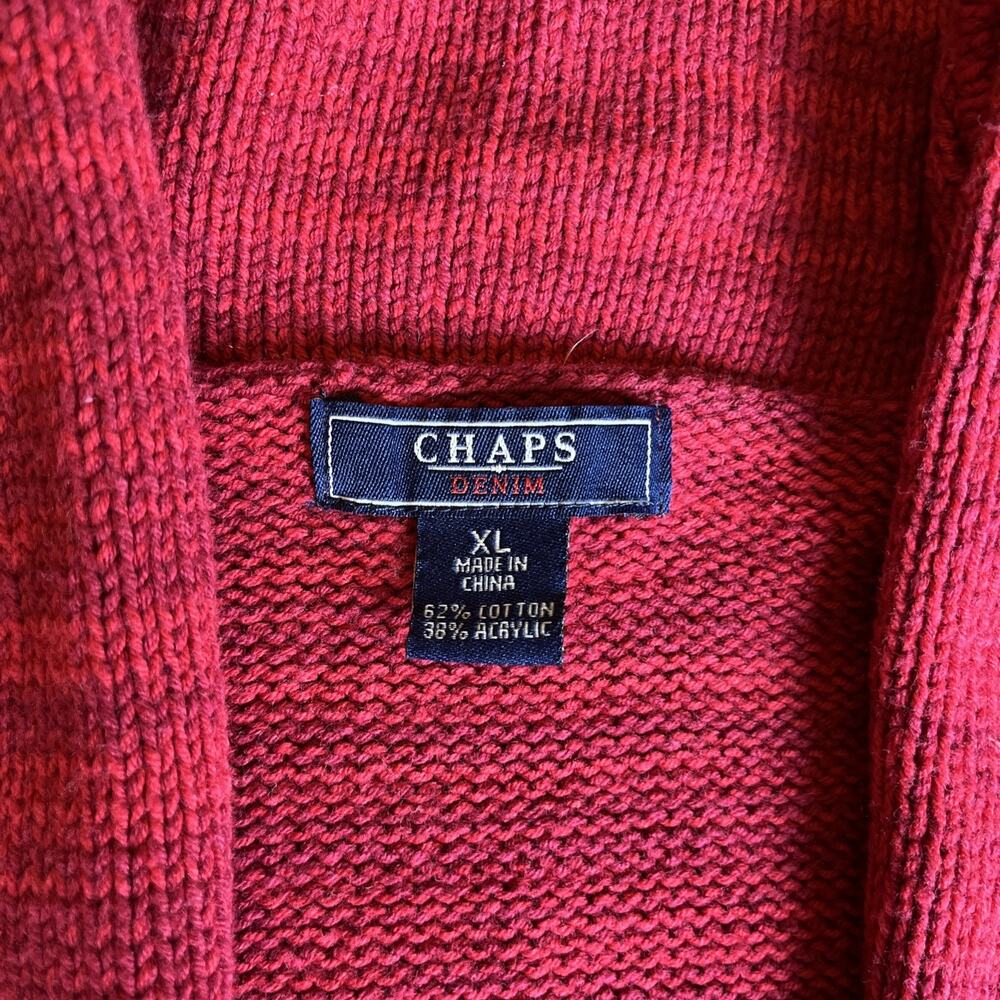 Chaps Red Southwestern Knit Concho Button Sweater Vest Womens XL Western Boho - Picture 3 of 8